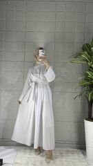 LIVI Model Gömlek Elbise - Beyaz