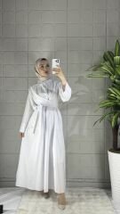 LIVI Model Gömlek Elbise - Beyaz