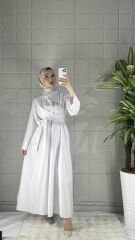 LIVI Model Gömlek Elbise - Beyaz