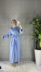 LIVI Model Gömlek Elbise - Mavi