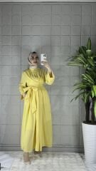 LIVI Model Gömlek Elbise - Sarı