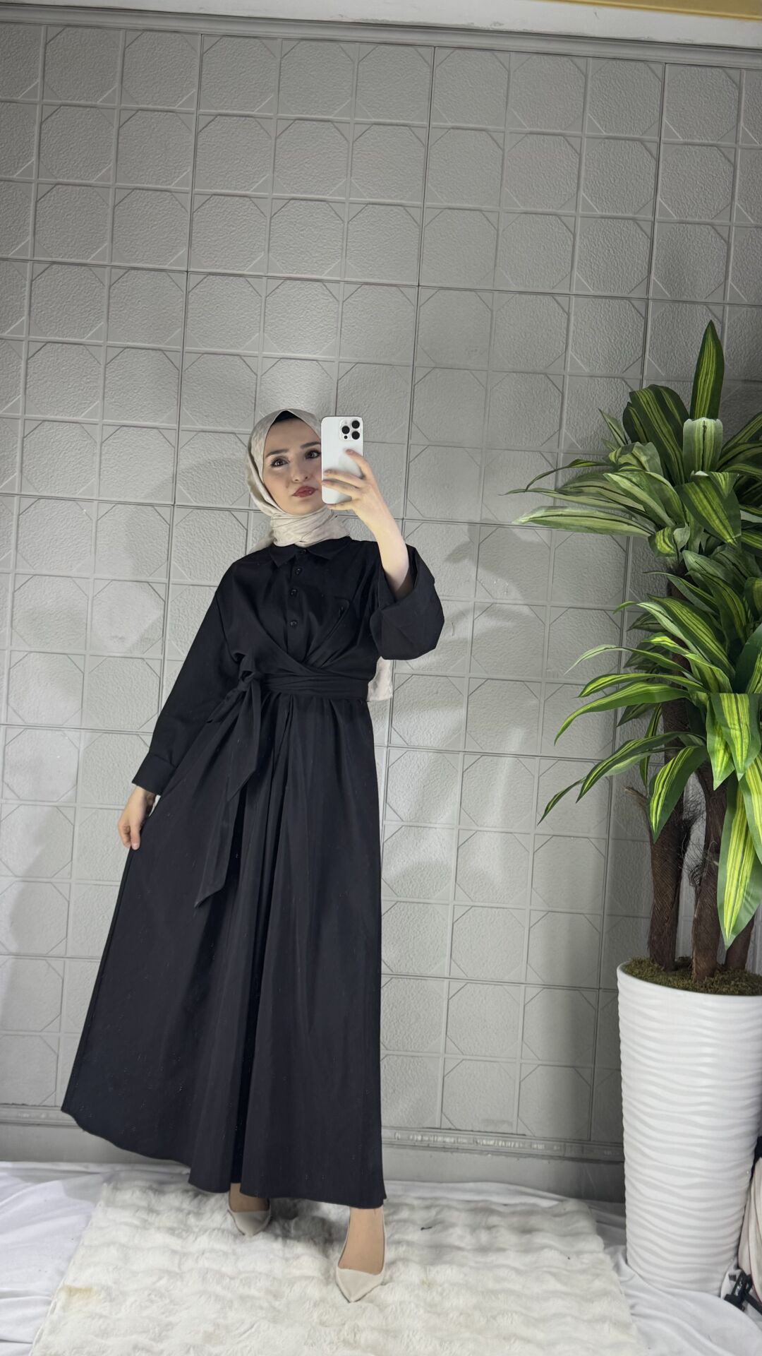 LIVI Model Gömlek Elbise - Siyah