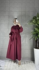 LIVI Model Gömlek Elbise - Bordo