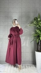 LIVI Model Gömlek Elbise - Bordo