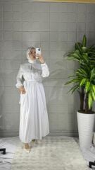 ELIN Model İncili Elbise - Beyaz