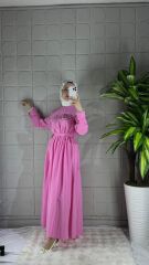 ELIN Model İncili Elbise - Pembe