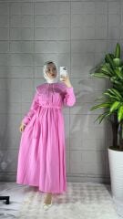 ELIN Model İncili Elbise - Pembe