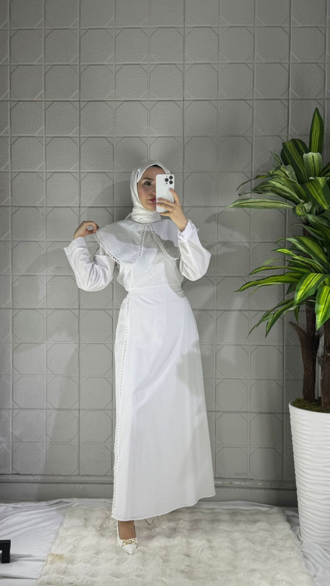 Rüya Model Elbise - Beyaz