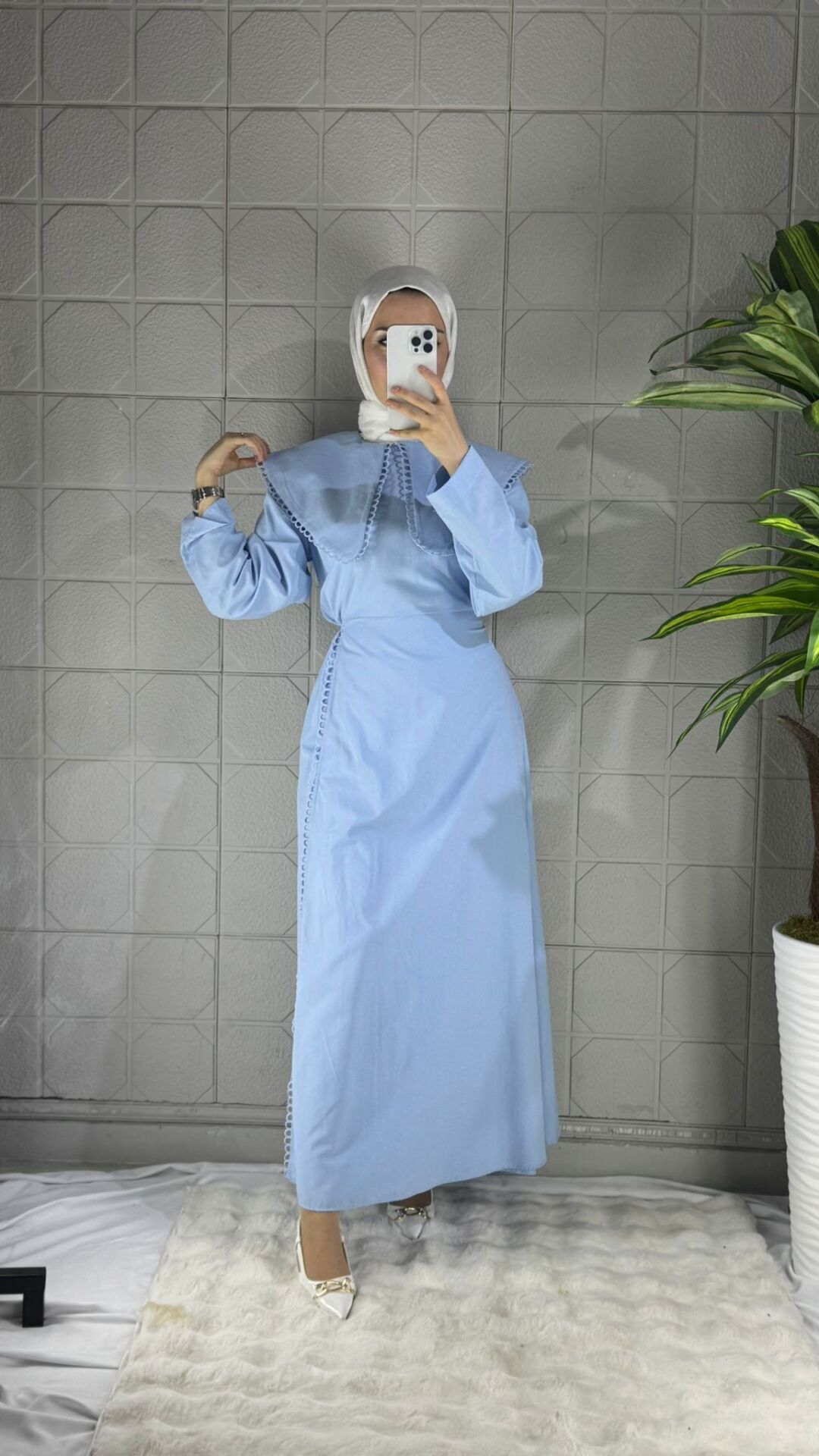 Rüya Model Elbise - Mavi