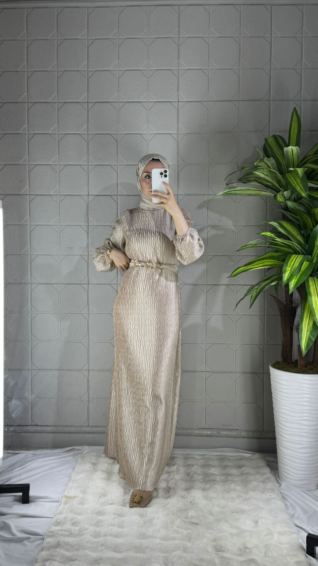 ŞIK Model Elbise - Bej