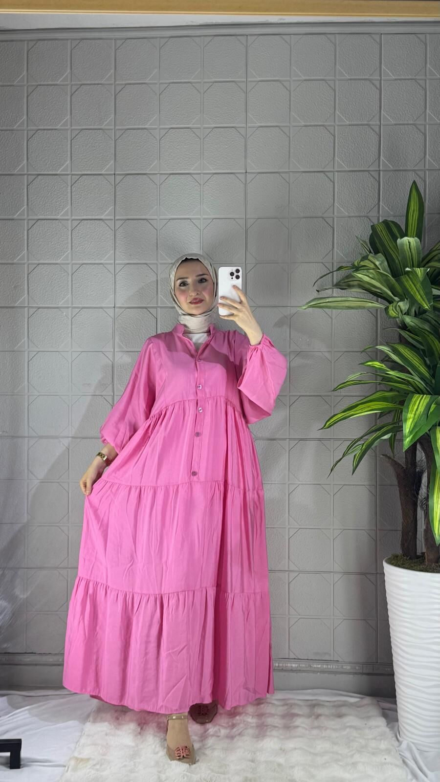 Tansel Model Elbise - Pembe