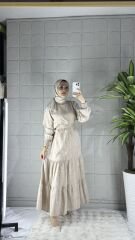 VİSKON Model Elbise - Bej