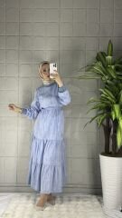 VİSKON Model Elbise - Mavi