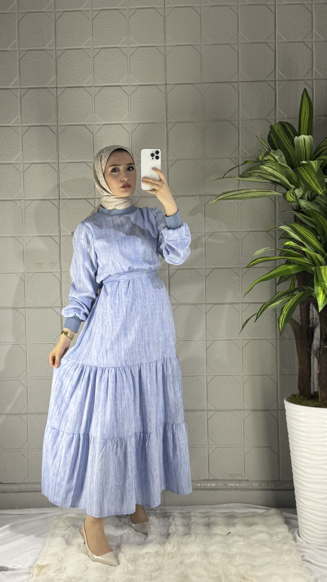 VİSKON Model Elbise - Mavi