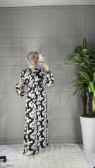 VİSKON Model Elbise - Siyah Beyaz