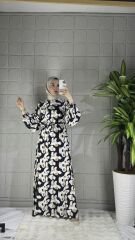 VİSKON Model Elbise - Siyah Beyaz