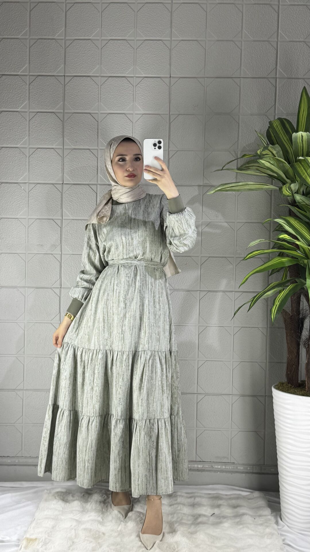 VİSKON Model Elbise - Yeşil