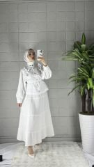 MUSLİN Model Etek - Beyaz