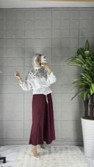 TAŞLI Model Etek - Bordo