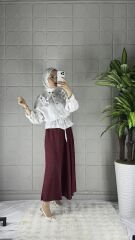 TAŞLI Model Etek - Bordo