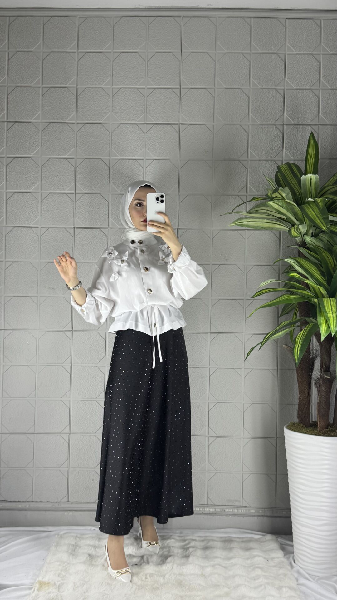 TAŞLI Model Etek - Siyah