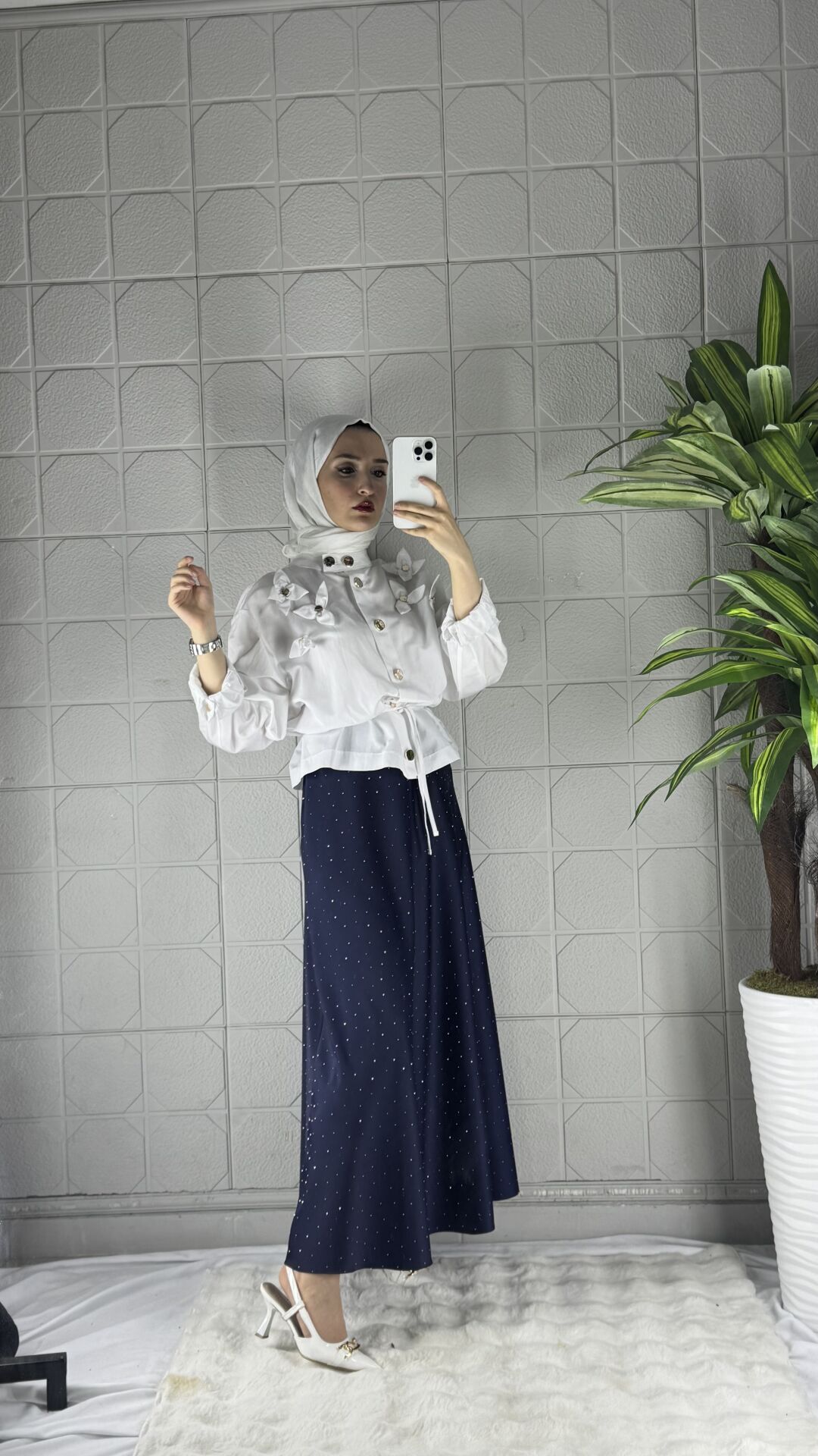 TAŞLI Model Etek - Lacivert