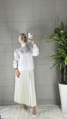 BEBE Yaka Model Gömlek - Beyaz