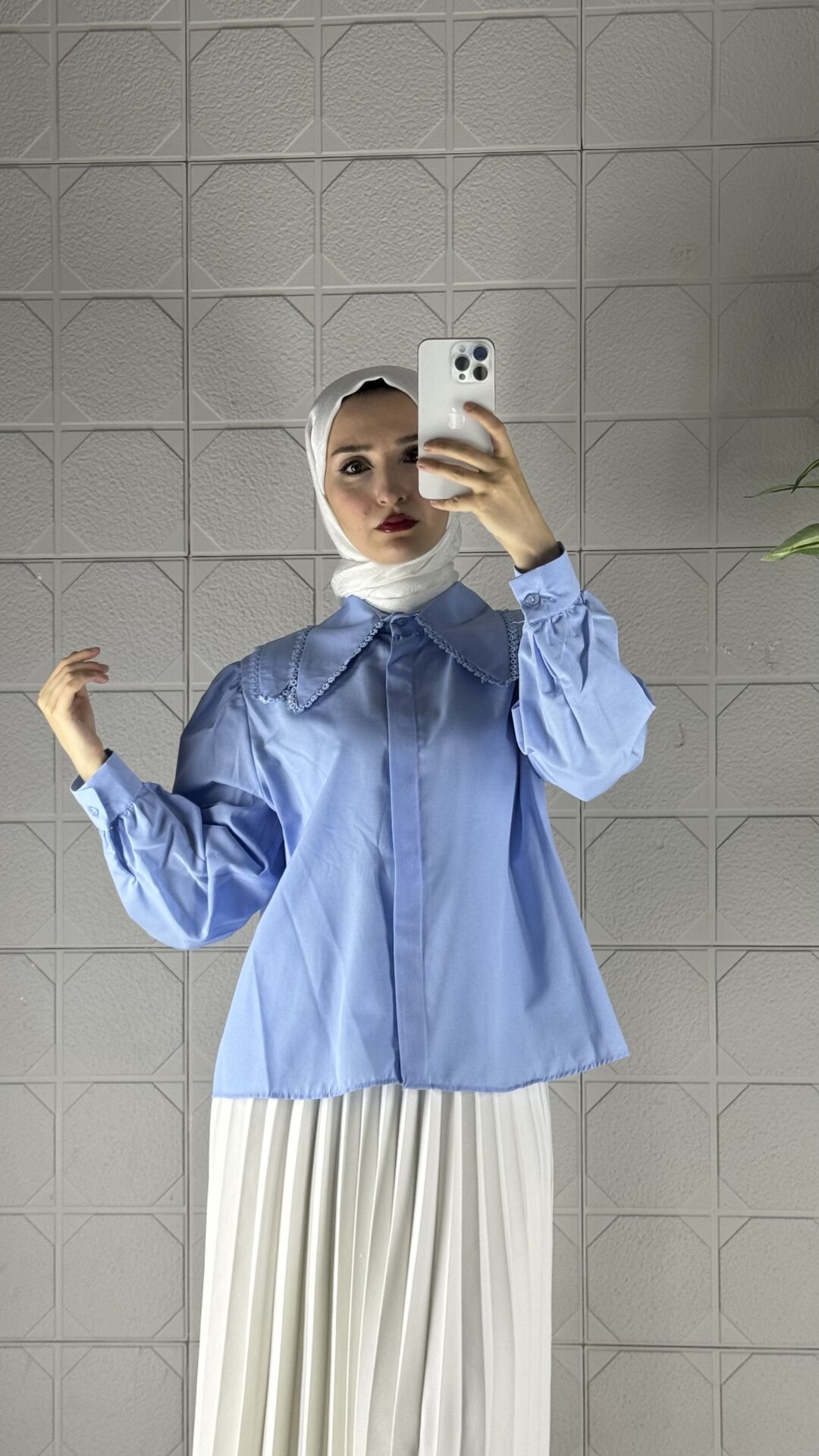 BEBE Yaka Model Gömlek - Mavi