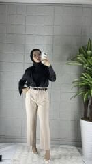 Boru Paça Model Pantolon -  Bej