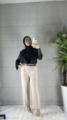 Boru Paça Model Pantolon -  Bej