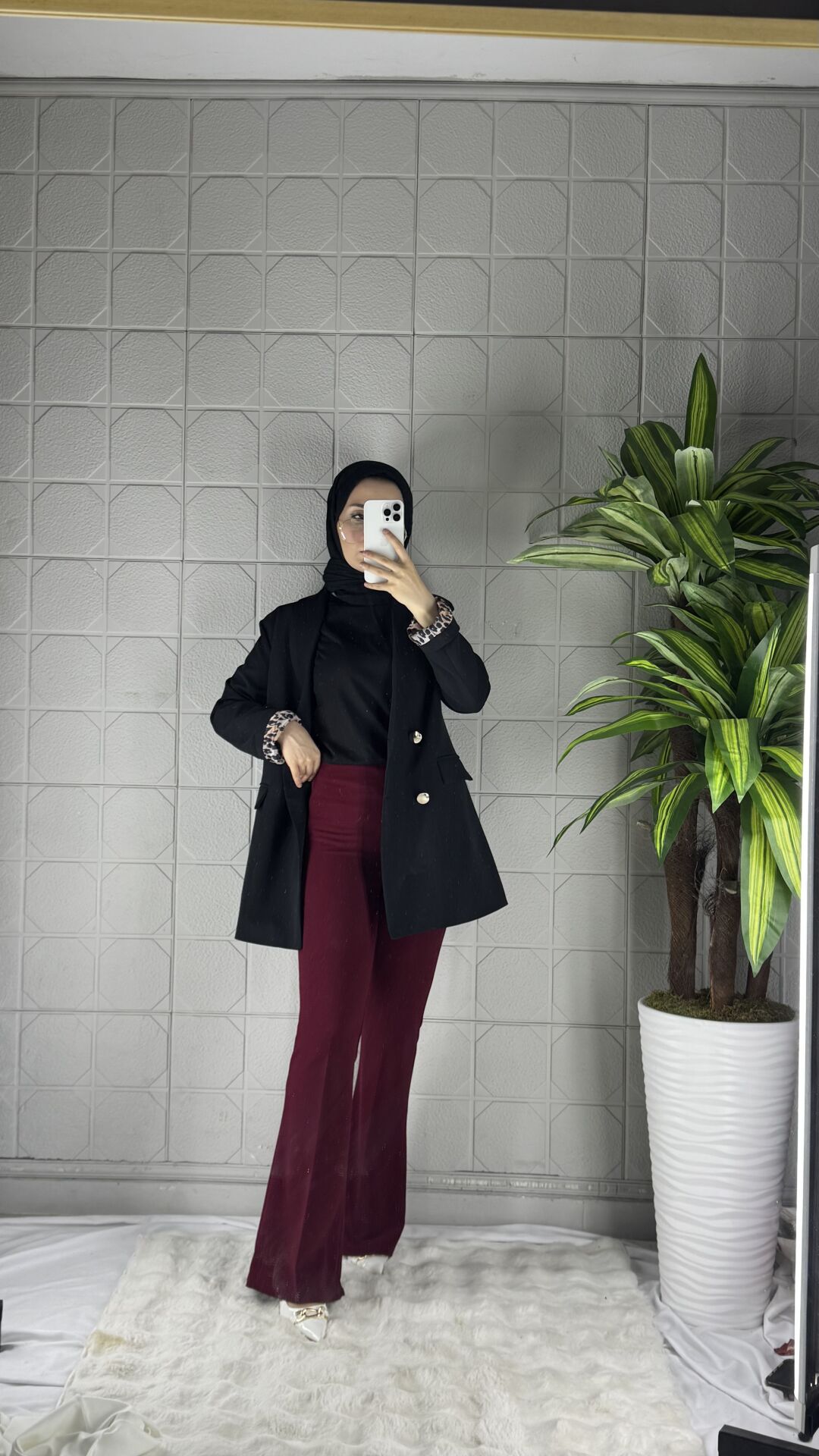 İspanyol Model Pantolon - Bordo