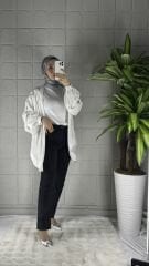 Taşlı Kot Pantolon Model - Siyah