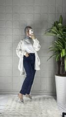 Taşlı Kot Model Pantolon  - Lacivert