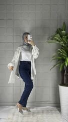 Taşlı Kot Model Pantolon  - Lacivert