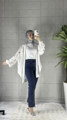 Taşlı Kot Model Pantolon  - Lacivert