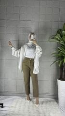 ZRA Model Pantolon - Yeşil Kot