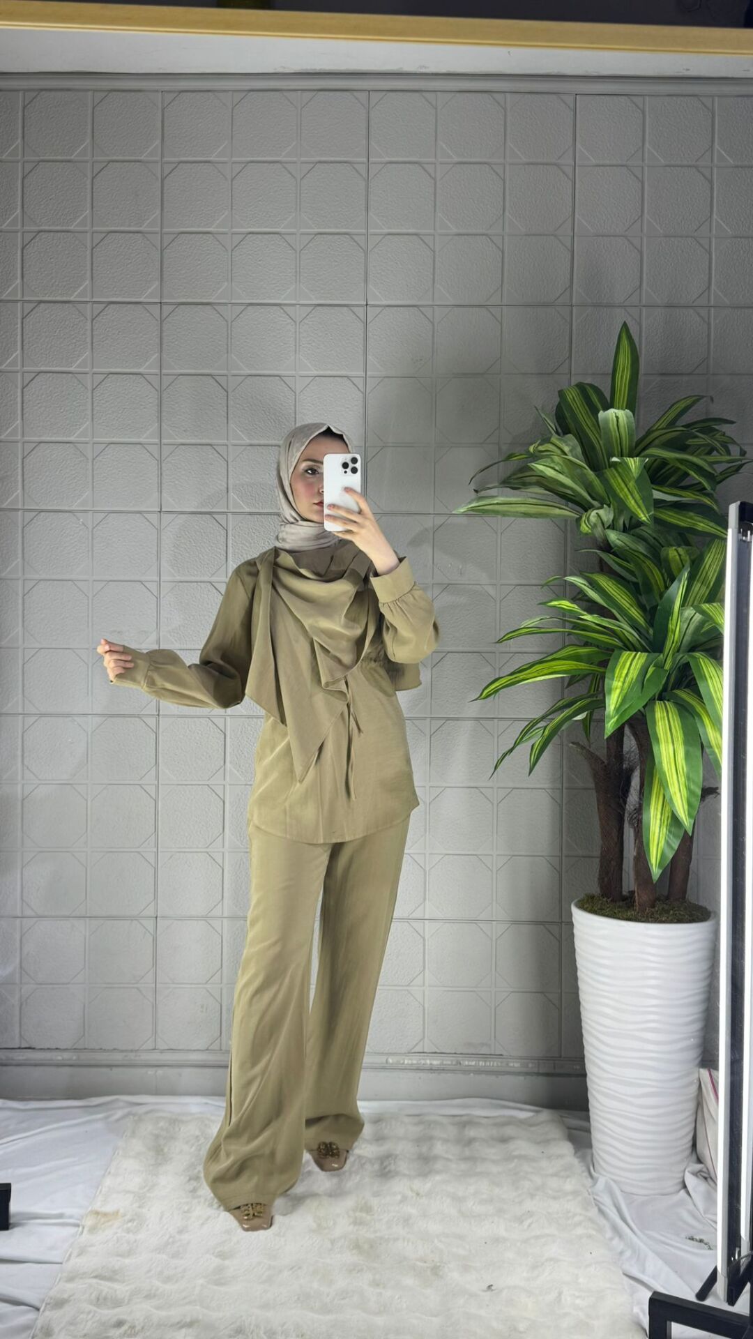 Şal Yaka Model Pantolonlu Takım - Yeşil