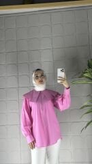 Bebe Yaka Model Fermuarlı Tunik - Pembe