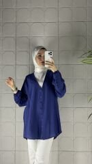 Biritli Model Tunik Gömlek - Lacivert