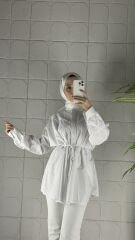 Fırfırlı Model Tunik - Beyaz