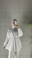 Fırfırlı Model Tunik - Beyaz