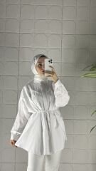 Fırfırlı Model Tunik - Beyaz