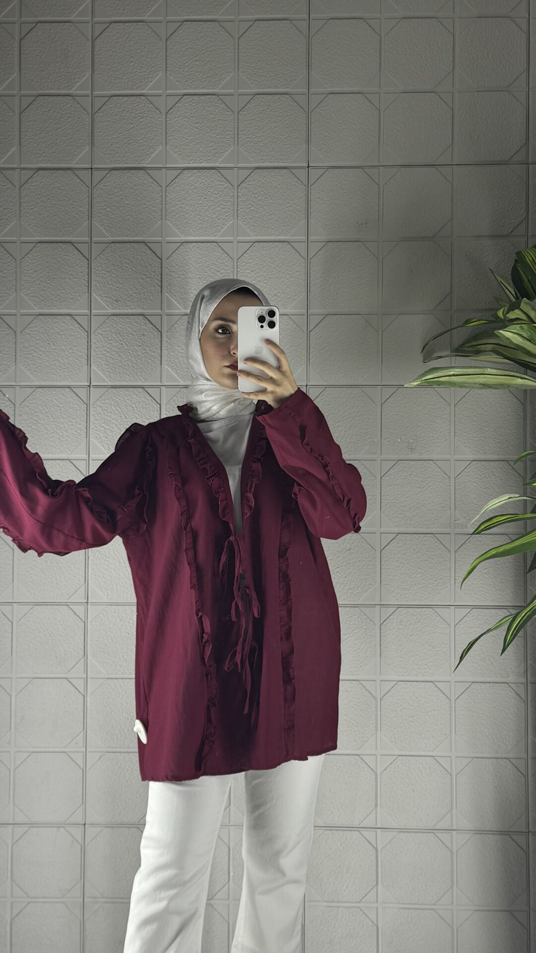 Fırfırlı Model Tunik - Bordo