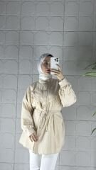 Güpürlü Model Tunik - Bej