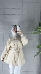 Güpürlü Model Tunik - Bej