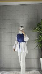Poplin Model Tunik - Mavi