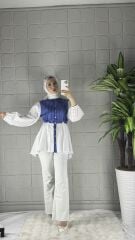Poplin Model Tunik - Mavi