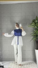 Poplin Model Tunik - Mavi