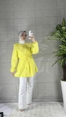 Poplin Model Tunik - Sarı