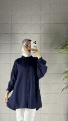 Tansel Kumaş Model Tunik - Lacivert